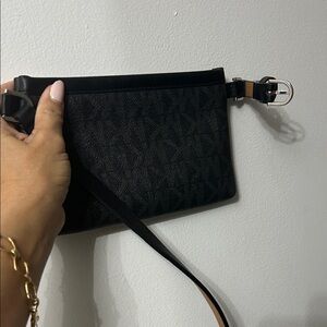 Black Designer Wristlet Clutch